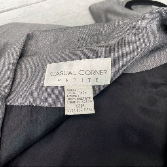 🍁 Casual Corner Petite Blazer Double Breasted Jacket Coat sz 12P - Picture 7 of 7